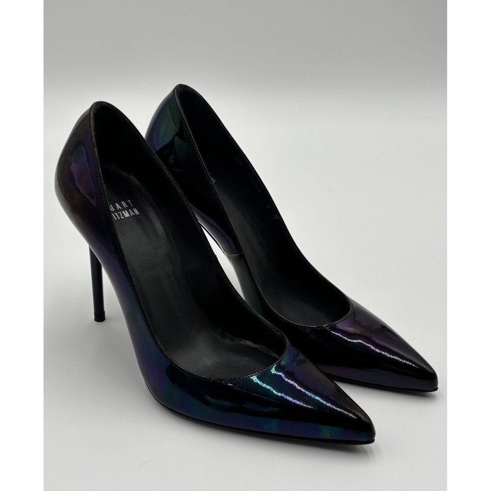 Stuart Weitzman Nouveau Iridescent Patent Leather Pointed Toe Pumps Sz 6